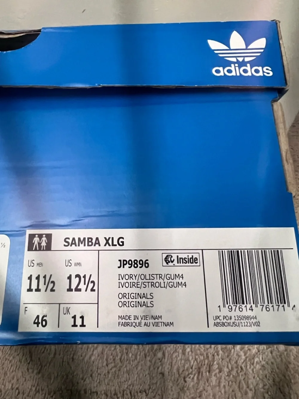 adidas Samba Sneakers in White, Gray and Brown